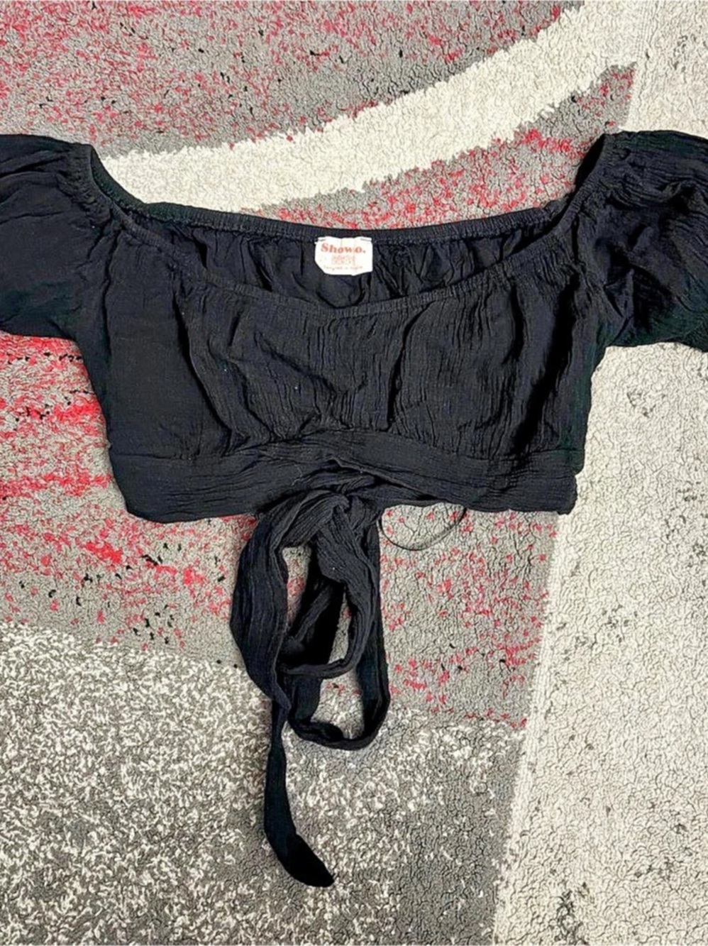 Showpo. Black Crop Top Size 6 Like New